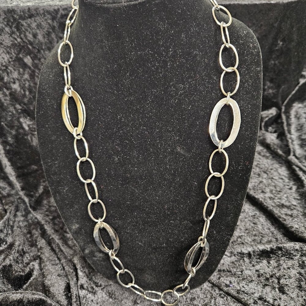 Milor China Stainless Steel necklace with oval shaped links - 14"